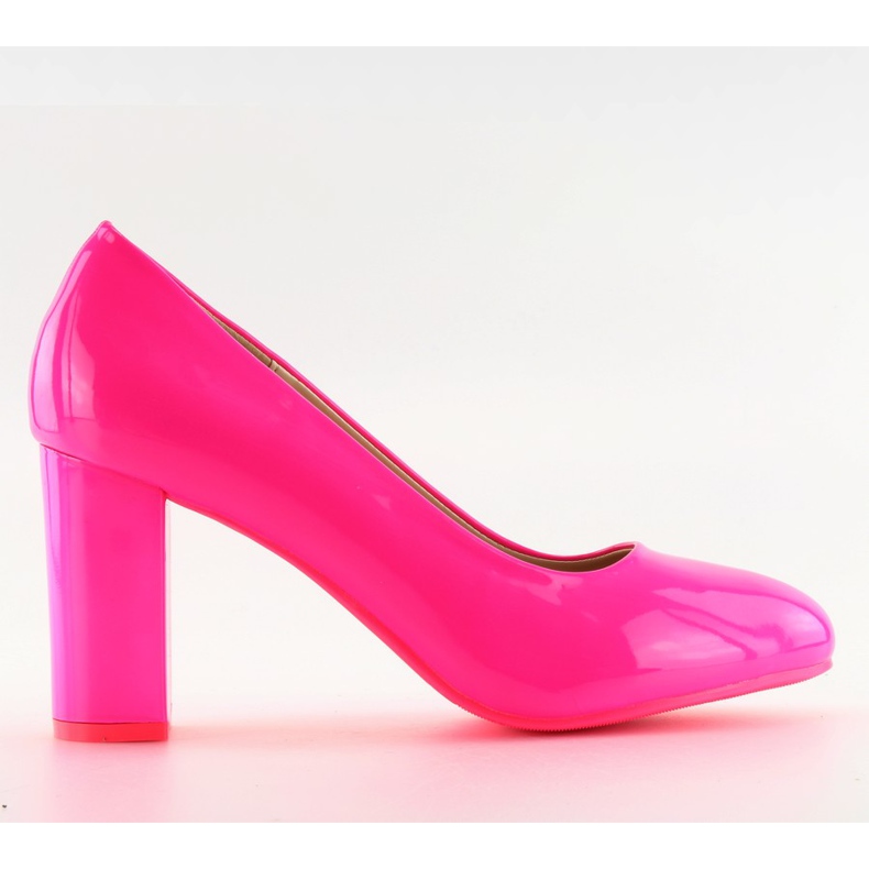 Pumps mit breitem Absatz rosa B-59 Fushia