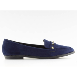 Damen Loafers mit blauen, dunkelblauen Nieten marineblau