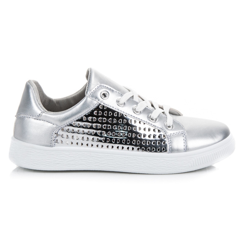 Silber geknotete Turnschuhe grau