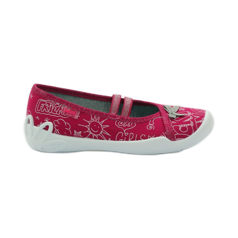 Befado Kinderschuhe Ballerinas Hausschuhe 116x236 rosa weiß