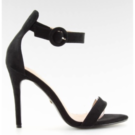 Schwarz NF-17 Schwarze Sandalen auf hohem Absatz