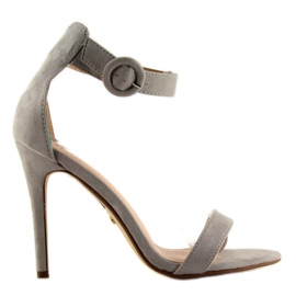 Graue NF-17 Graue Sandalen mit hohem Absatz