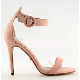 Rosa NF-17 rosa Sandalen auf einem hohen Absatz