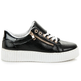 Schnürschuhe auf der Plattform schwarz