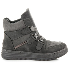 Sport High-Top-Sneakers mit Schleife grau