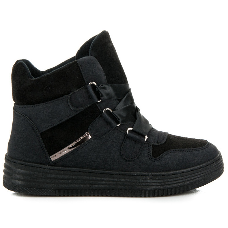 Sport High-Top-Sneakers mit Schleife schwarz
