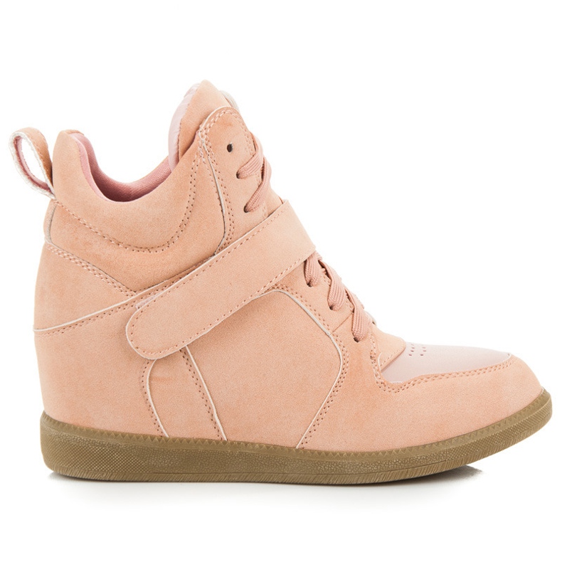 Bequeme Sneaker mit Keilabsatz rosa