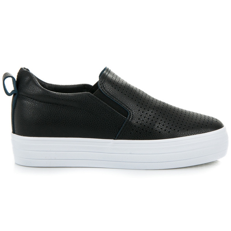 Slipons auf der Plattform schwarz