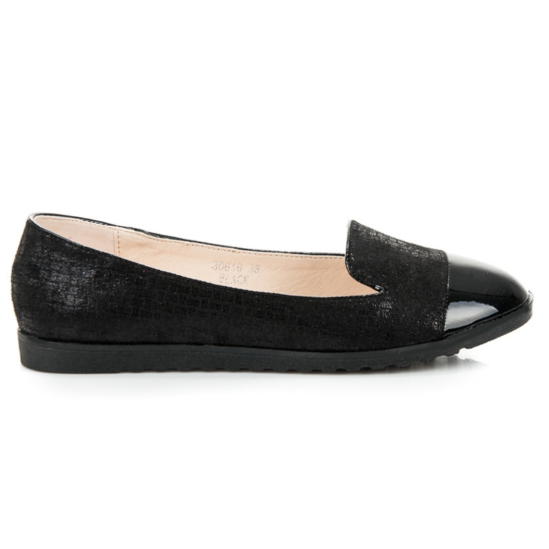 Nio Nio Ballerinas mit lackierter Spitze schwarz