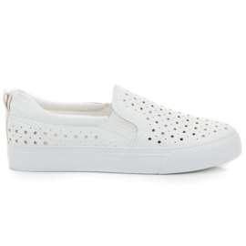 Weiße durchbrochene Slipons