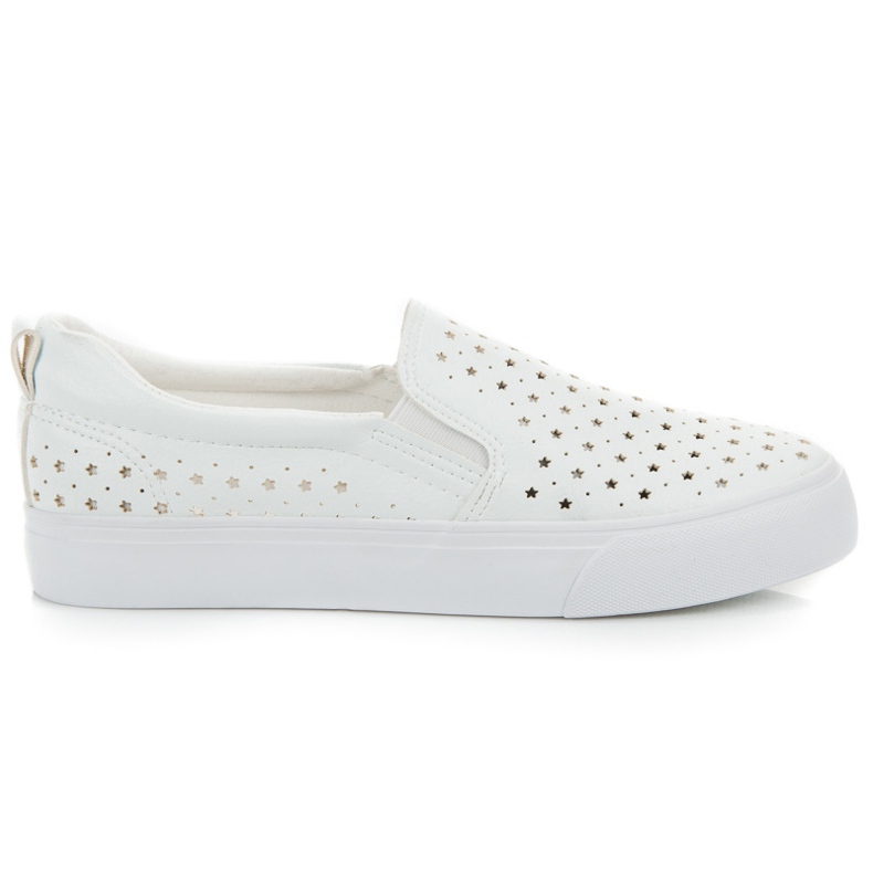 Weiße durchbrochene Slipons