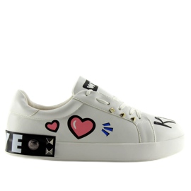 Weiße Turnschuhe mit Aufschrift T302 White