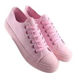 Rosa einfarbige Sneakers für Damen rosa