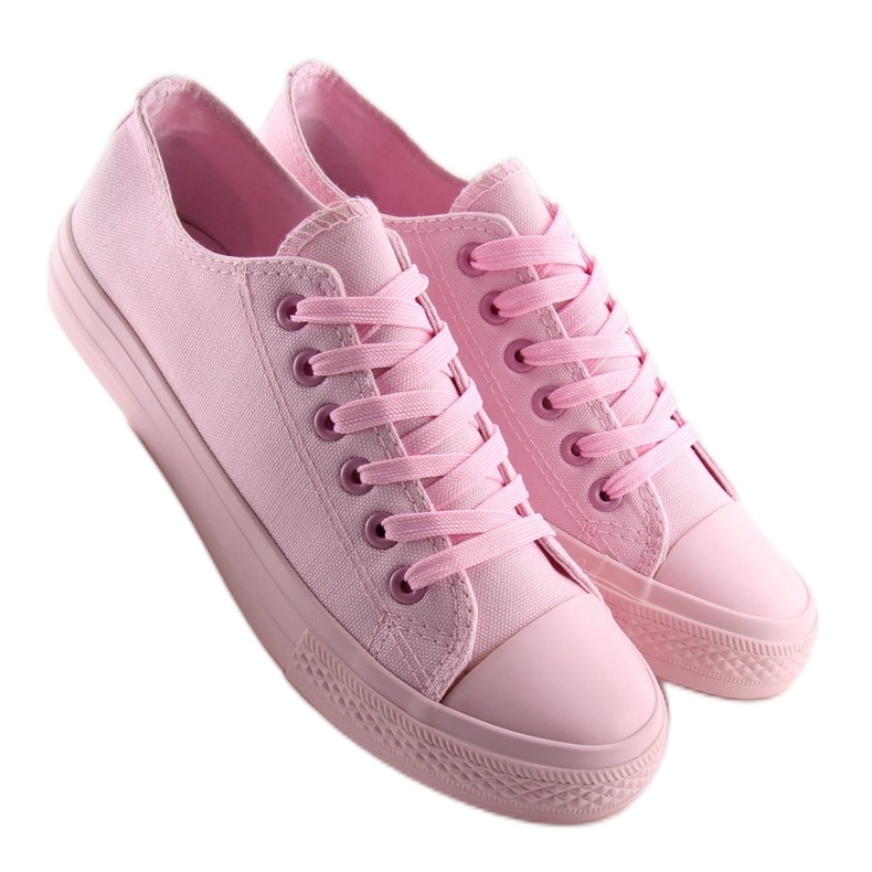 Rosa einfarbige Sneakers für Damen rosa