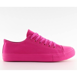 Einfarbige fuchsiafarbene fuchsiafarbene Turnschuhe für Damen rosa