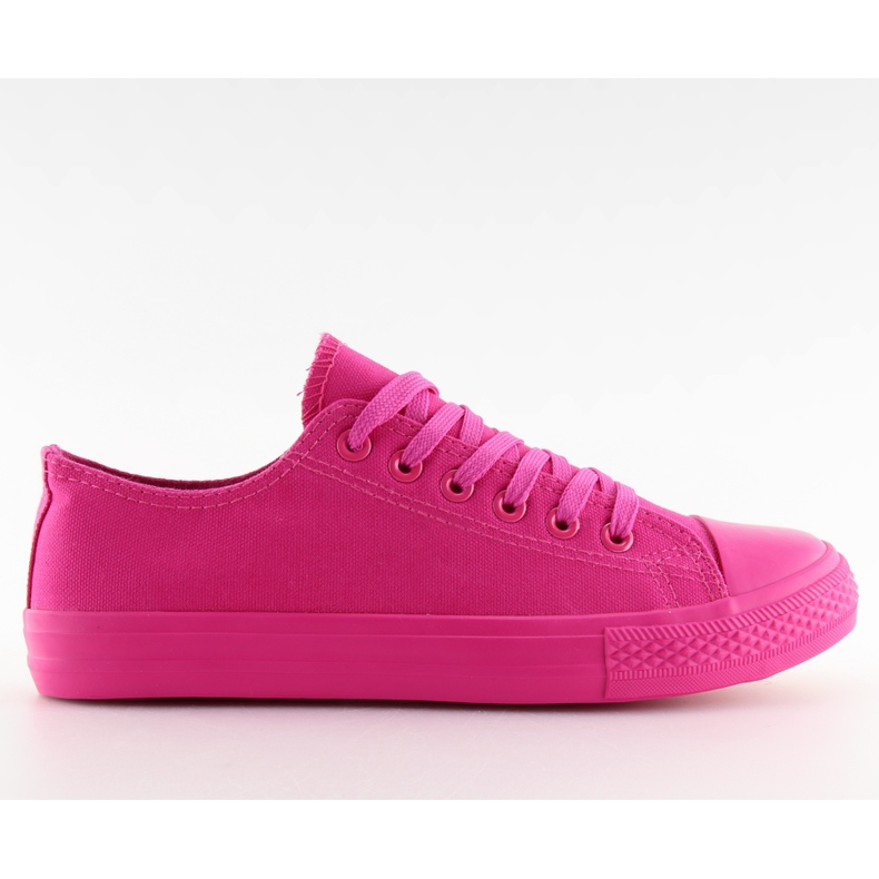 Einfarbige fuchsiafarbene fuchsiafarbene Turnschuhe für Damen rosa