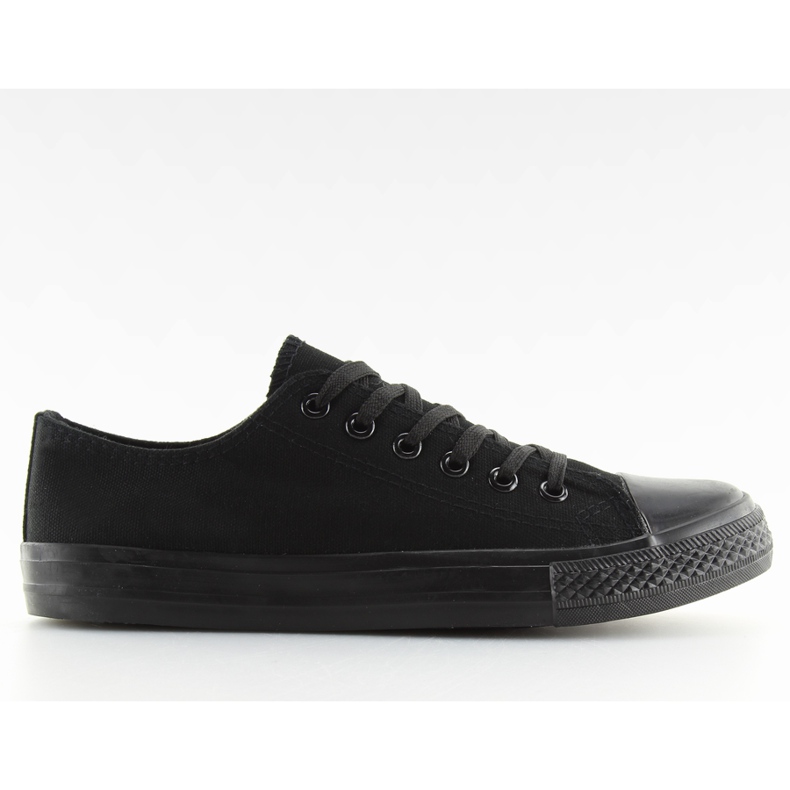 Schwarz-schwarze einfarbige Damen-Sneakers