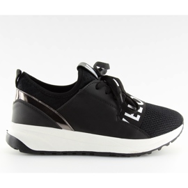 Damen schwarze Sportschuhe NB155P Schwarz weiß grau