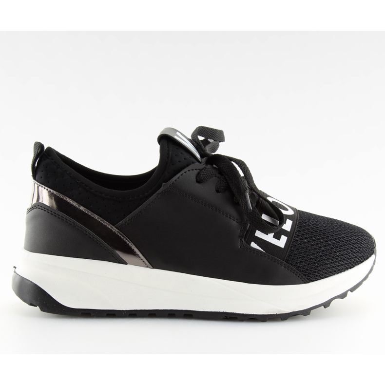 Damen schwarze Sportschuhe NB155P Schwarz weiß grau