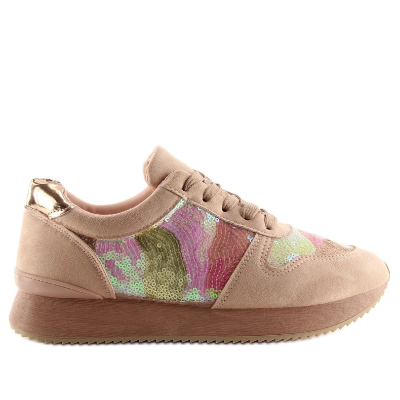 Sportschuhe mit rosa Pailletten LH10P Pink gelb
