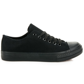 Kayla Schwarze Turnschuhe mit Bindung