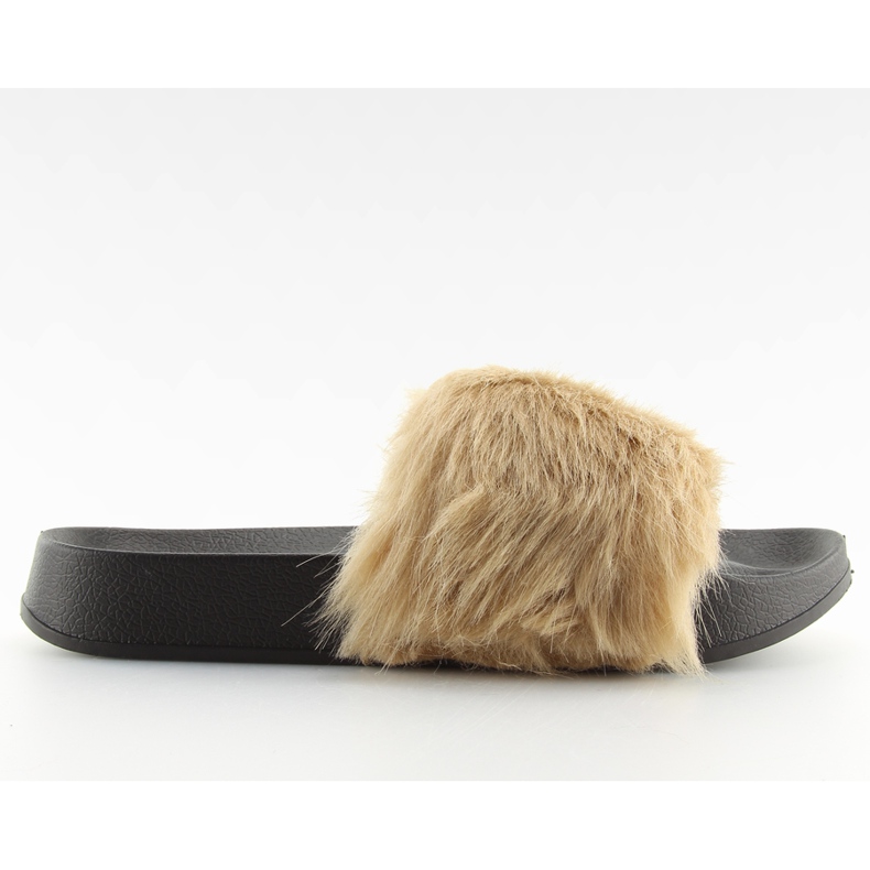 Beige Pelzhausschuhe S36 beige