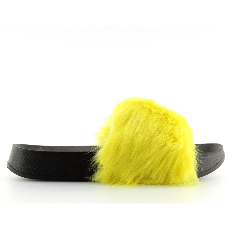 Gelbe Pelzhausschuhe S36 gelb