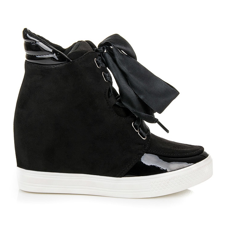 Forever Folie Turnschuhe mit einem Band schwarz