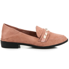 Sixth Sense Wildlederschuhe mit Perlen rosa