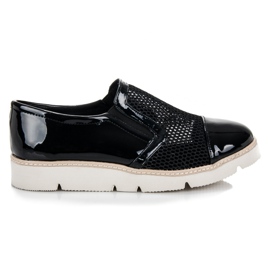 Vinceza Lackierte Schuhe mit Mesh schwarz