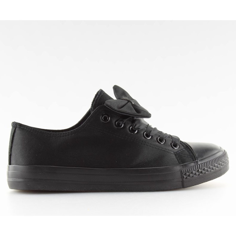 Schwarze Satinsneaker für Damen 16-509 Allblack