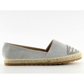 Graue Espadrilles für Damen H8-102 Silber