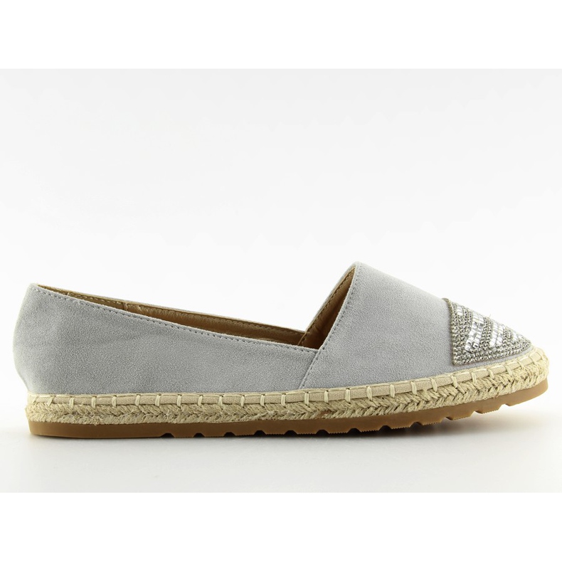Graue Espadrilles für Damen H8-102 Silber