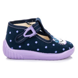 Reweks Hausschuhe für ein Mädchen blau violett