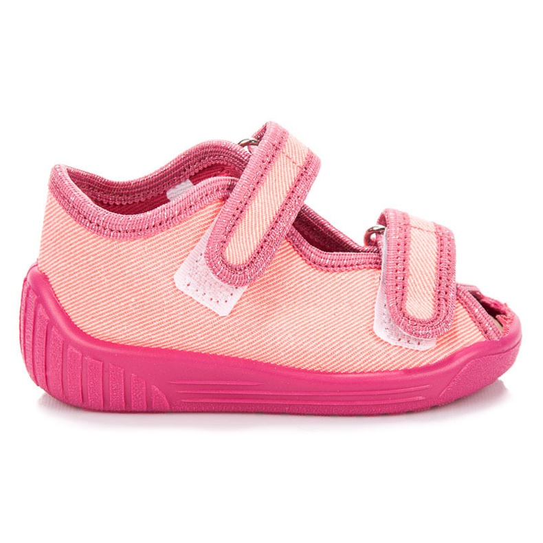 Reweks Hausschuhe mit Klettverschluss orange