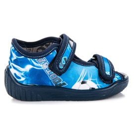 Reweks Blaue Klett-Hausschuhe