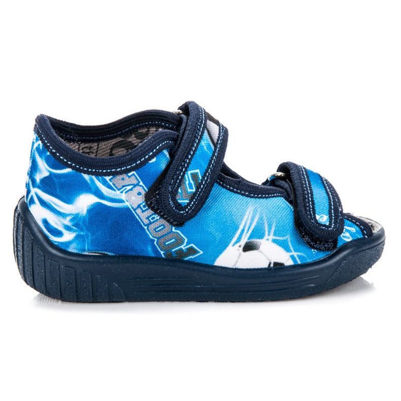 Reweks Blaue Klett-Hausschuhe