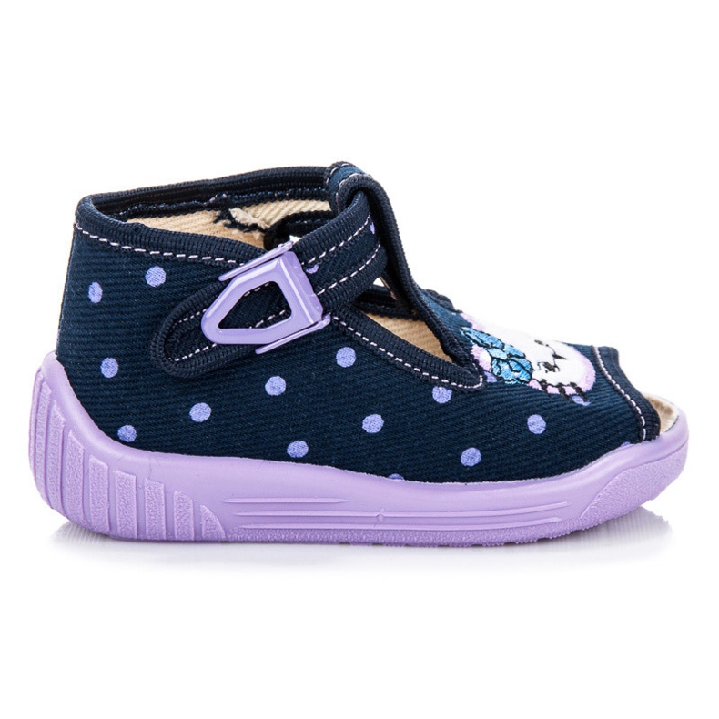 Reweks Hausschuhe mit offener Spitze blau