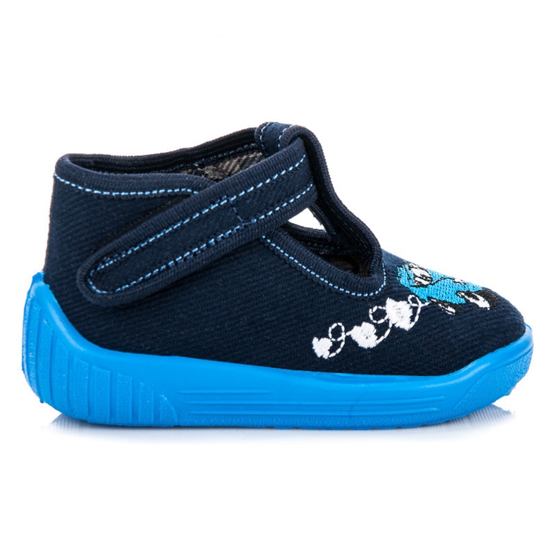 Reweks Hausschuhe mit einem Auto blau