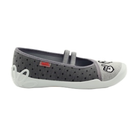 Befado Kinderschuhe Ballerinas Hausschuhe 116Y235 grau