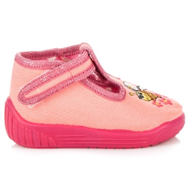 Reweks Hausschuhe mit Klettverschluss für die Vorschule orange