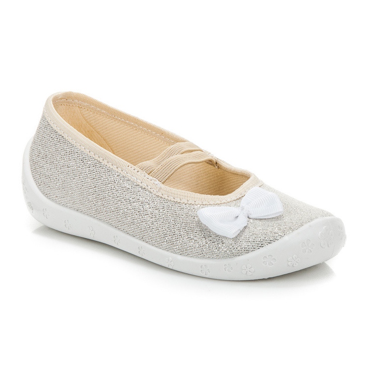 Reweks Silberne Pantoffeln mit einem Radiergummi grau