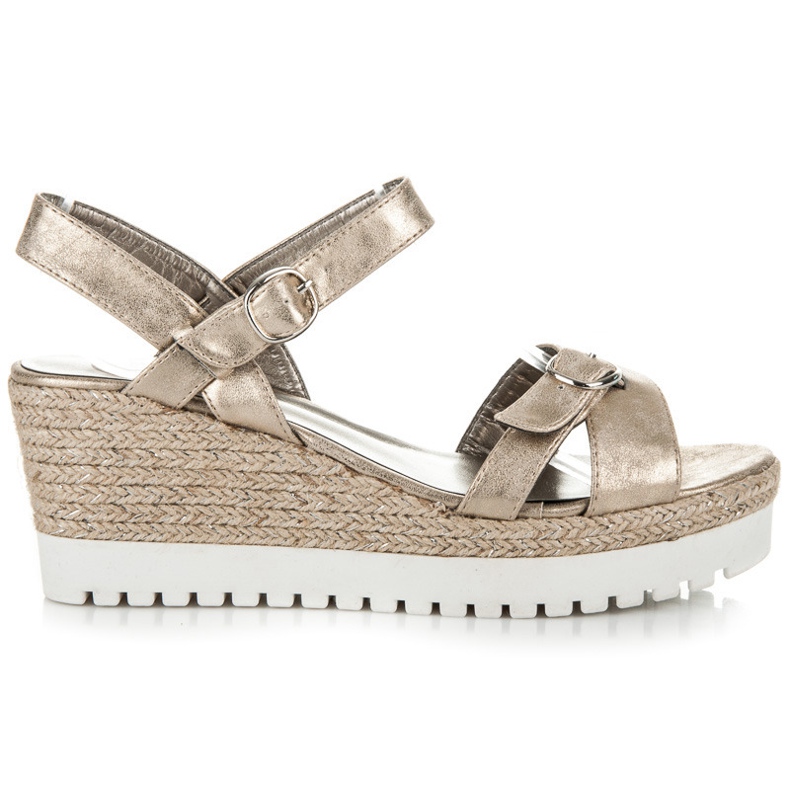 Kylie Goldene Espadrilles-Sandalen
