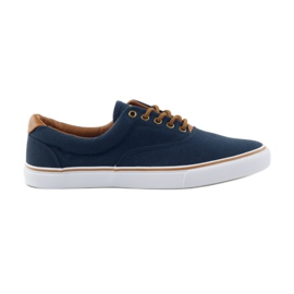 American Club Marineblaue Turnschuhe gebunden 18-65 braun navy blau