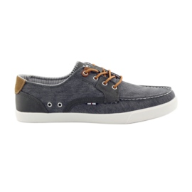 American Club American 205081 Textil-Mokassin-Schuhe für Herren grau