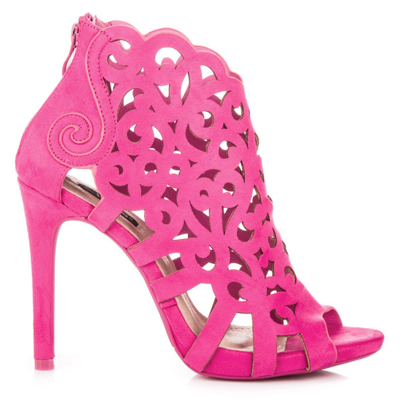 Vices Durchbrochene Sandalen mit Reißverschluss rosa