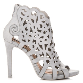 Vices Durchbrochene Sandalen mit Reißverschluss grau