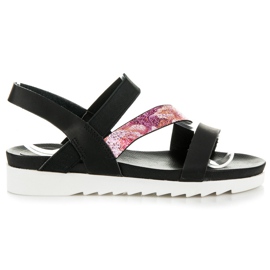 Vinceza Schwarze Sandalen mit einem Radiergummi