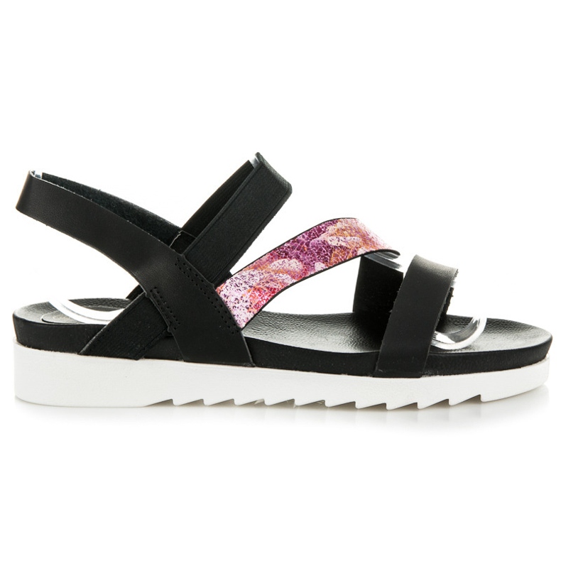 Vinceza Schwarze Sandalen mit einem Radiergummi
