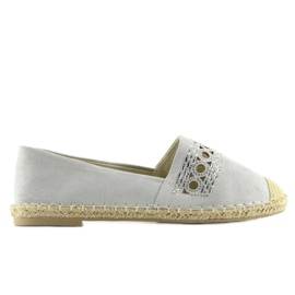 Graue Espadrilles für Damen SK135 Silber